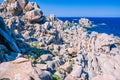 Huge Granite Rocks formations in Capo Testa in north Sardinia, Italy Royalty Free Stock Photo