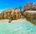 Huge granite rocks in world famous Anse Source d\'Argent