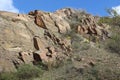 Huge gray granite rocks, national nature reserve. Royalty Free Stock Photo