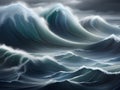 huge green shore break wave dramatic background Royalty Free Stock Photo