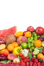 Huge group of fresh vegetables and fruits Royalty Free Stock Photo