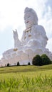 The huge Guan yin statue on the peak hill. Statue of Guan Yin is the Goddess of Mercy and Compassion in the Buddhist religion. sym Royalty Free Stock Photo