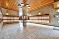 Huge hall with a pillar and mailboxes Royalty Free Stock Photo