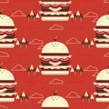 Huge hamburger flat design