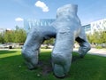 Huge hand sculpture in University Circle uptown district of Cleveland