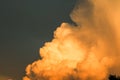 huge heap giant orange sunset cloud dark sky