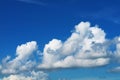 Huge heap pure clear blue sky white cloud in the autumn Royalty Free Stock Photo