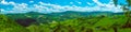 huge horizontal wide panorama of green Italian hills sunny day background