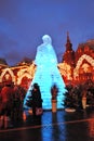 Huge ice figure of a woman in Moscow. The Maslenitsa doll