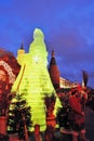 Huge ice figure of a woman in Moscow. The Maslenitsa doll