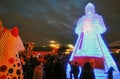 Huge ice figure of a woman in Moscow. The Maslenitsa doll