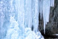 Icefall on a rock wall. Royalty Free Stock Photo