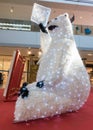 Christmas white bear doll with bulbs