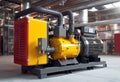 Huge industrial compressor in production. Generative AI Royalty Free Stock Photo