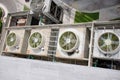 Huge industrial fans on building air conditioner Royalty Free Stock Photo