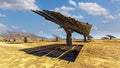 Huge industrial solar panels in an energy park in the Murcia region. Royalty Free Stock Photo