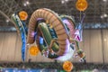 Huge inflatable structure of the manga Dragon Ball floating at Jump Festa.