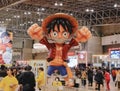 Huge inflatable structure of Monkey D. Luffy from One Piece manga at anime convention Jump Festa.