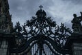 Huge iron gate and entrance to the garden of the baroque residence in WÃÂ¼rzburg, Germany