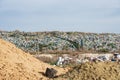 Huge landfill of garbage. Pollution concept. Garbage pile in trash dump or landfill Royalty Free Stock Photo