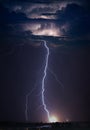 Huge lightning in dark stormy sky