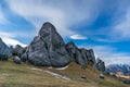 Huge limestone boulders, megalith rock formations in New Zealand Royalty Free Stock Photo