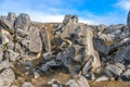 Huge limestone boulders, megalith rock formations in New Zealand Royalty Free Stock Photo