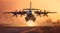 a Huge logistic cargo military plane. Special operations in support of the Air Force in war zones