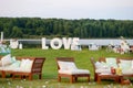 Huge LOVE letters as a fancy wedding decoration