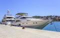 The huge luxury yacht parked in the water of Trogir Croatia