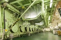 Huge main engine of a big cargo ship