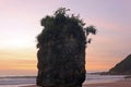 A huge majestic rock at the beach of Watu Lumbung