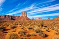 Huge masses of red sandstone - outliers Royalty Free Stock Photo