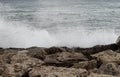 Huge masses of salt water converge and crash into the cliffs, creating dangerous eddies off the Paphos coast in western Cyprus.