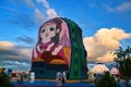 The huge matryoshka doll in the NZH Manzhouli sunset Royalty Free Stock Photo