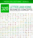 Huge mega collection of letter logo business icons Royalty Free Stock Photo