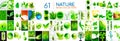 Huge mega collection of nature green concepts - leaves, plants, trees and other. Abstract nature eco element set for eco Royalty Free Stock Photo