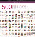 Huge mega set of 500 business paper origami style option infographic banners Royalty Free Stock Photo