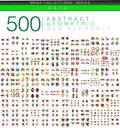 Huge mega set of 500 business paper origami style option infographic banners Royalty Free Stock Photo