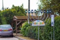 A huge menorah lying on the sidewalk