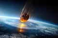 Huge Meteor Slamming Into Our Planets Atmosphere Royalty Free Stock Photo