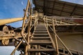 Huge Mine machinery with blue sky in the background, close up shot of mine equipment in Germany