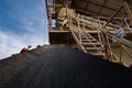 Huge Mine machinery with blue sky in the background, close up shot of mine equipment in Germany