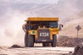 A Huge Mining Dump Truck Leaving Dust