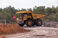 A Huge Mining Dump Truck Make A Stop