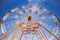 Huge modern colorful bright ferris wheel in an amusement park Royalty Free Stock Photo