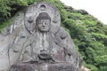 Huge monument of Buddha on Nokogiri mountain in Japan