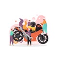 Motorcycle service vector concept for web banner, website page