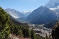 Huge mountain valley in nepal himalayas Royalty Free Stock Photo