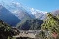 Huge mountain valley in nepal himalayas Royalty Free Stock Photo